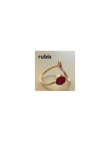 Bague rubis coeur argent
