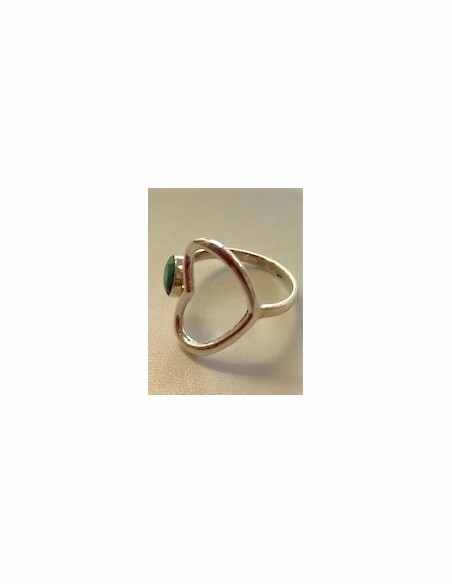 Bague emeraude coeur argent