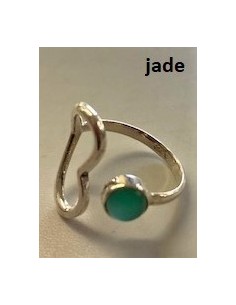 Bague jade coeur argent 2
