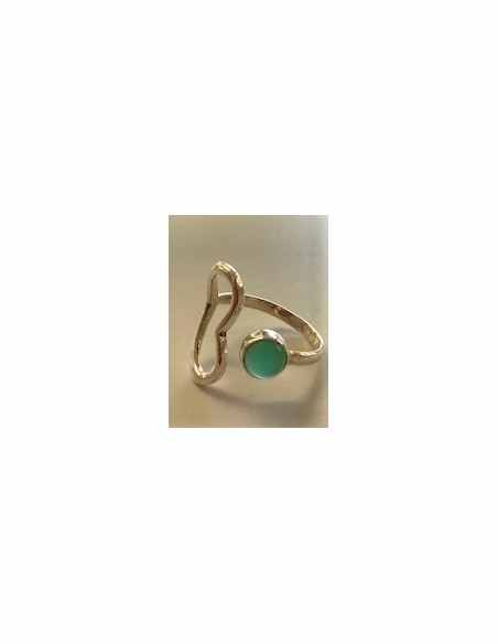 Bague jade coeur argent
