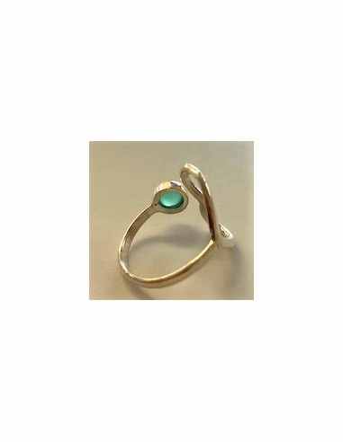 Bague jade coeur argent