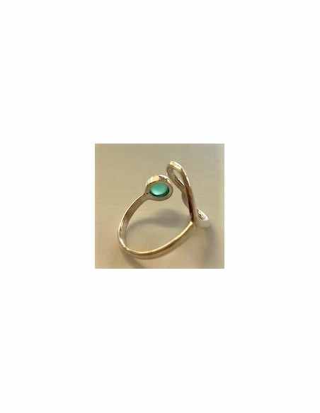 Bague jade coeur argent