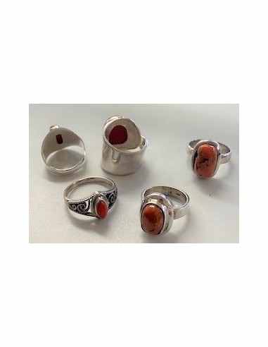Bague Corail monte en argent