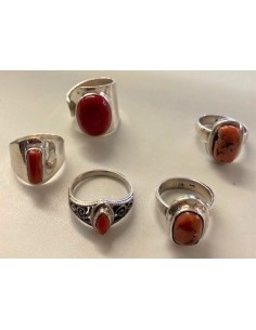 Bague Corail monte en argent