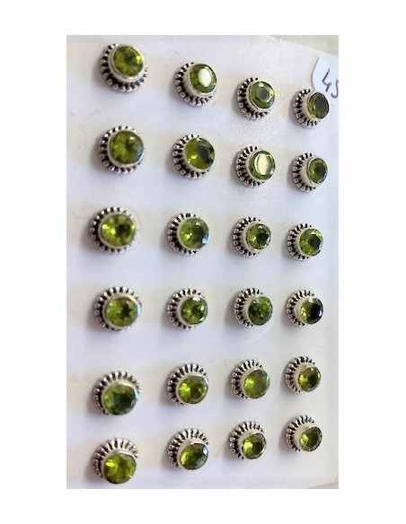 Boucles Péridot argent