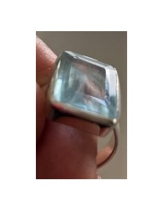 Bague aigue marine carre gemme 2