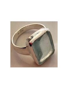 Bague aigue marine carre gemme