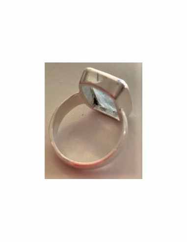 Bague aigue marine carre gemme