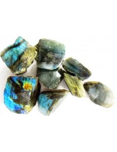 Labradorite brute, moité polis