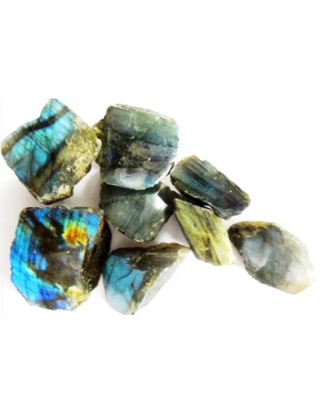 Labradorite brute, moité polis