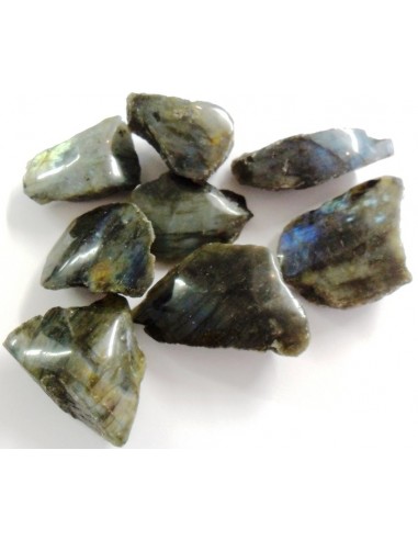 Labradorite brute, moité polis 33 à 55g