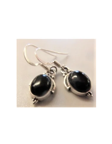 Onyx Boucles oreilles argent