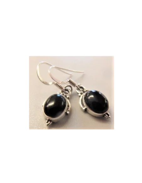 Onyx Boucles oreilles argent