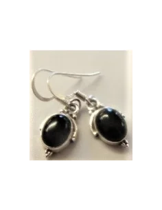 Onyx Boucles oreilles argent