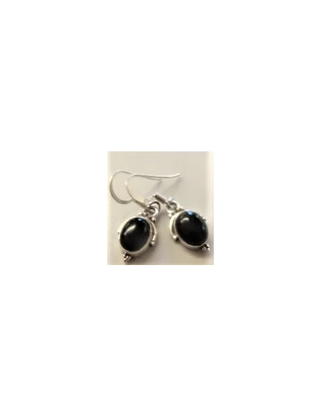 Onyx Boucles oreilles argent