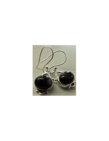 Onyx argent boucles d'oreilles