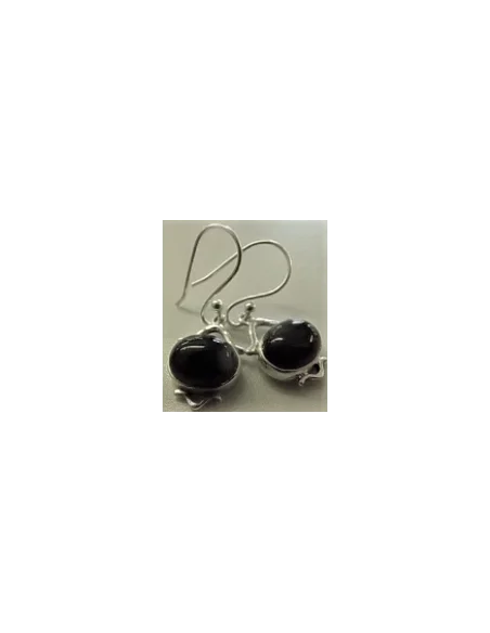 Onyx argent boucles d'oreilles