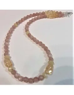 Opale jaune, pierre du soleil, citrine collier de la joie