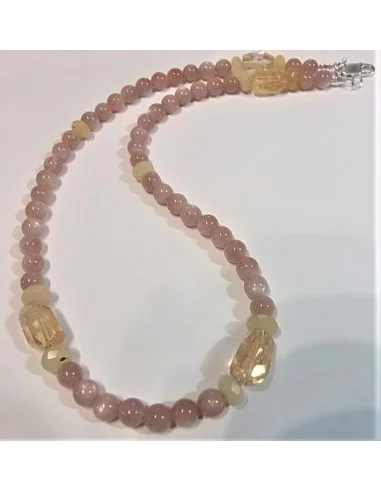 Opale jaune, pierre du soleil, citrine collier de la joie