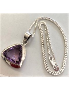 Pendentif ametrine et chaine montee en argent 2