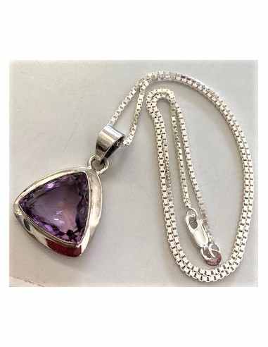 Pendentif ametrine et chaine montee en argent