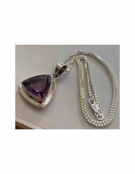Pendentif ametrine et chaine montee en argent