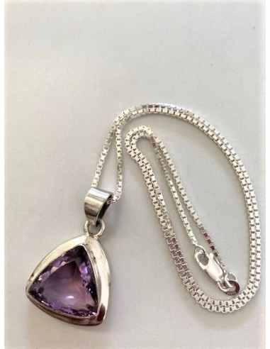 Pendentif ametrine et chaine montee en argent