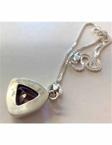 Pendentif ametrine et chaine montee en argent