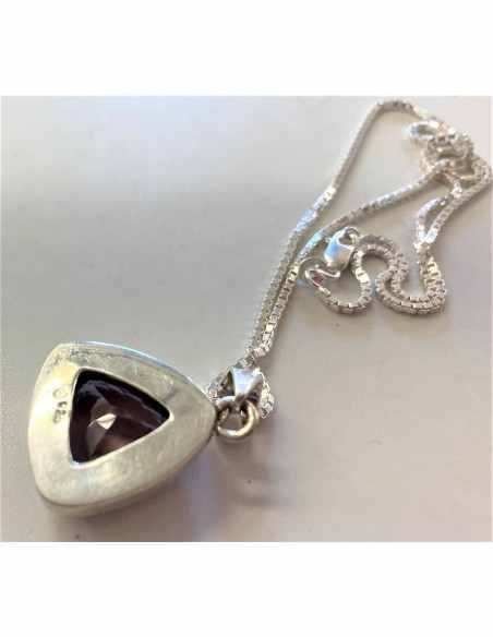 Pendentif ametrine et chaine montee en argent
