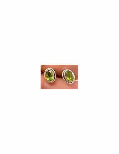 Peridot en Boucles d'oreilles argent