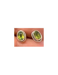 Peridot en Boucles d'oreilles argent