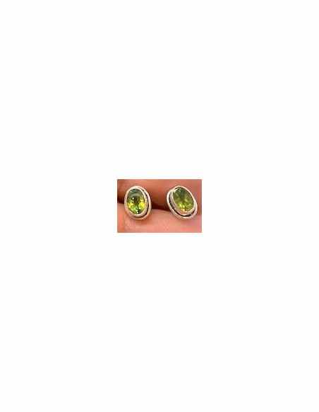 Peridot en Boucles d'oreilles argent