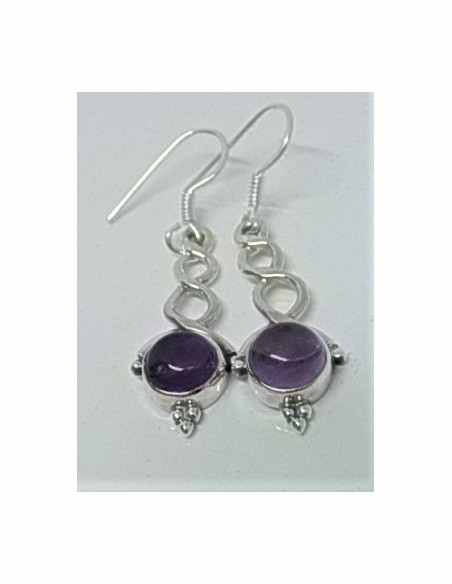 Boucles d'oreilles pierres montees en argent