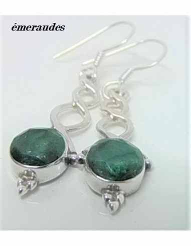 Boucles d'oreilles pierres montees en argent