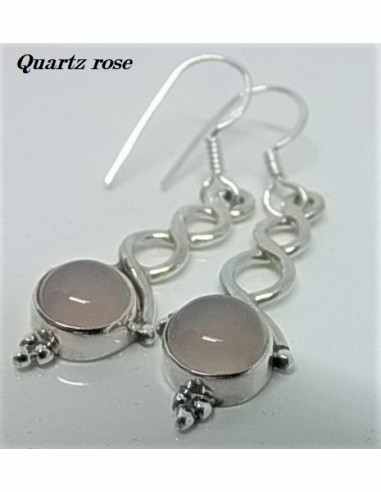 Boucles d'oreilles pierres montees en argent