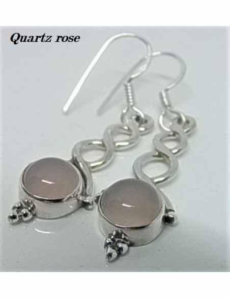 Boucles d'oreilles pierres montees en argent