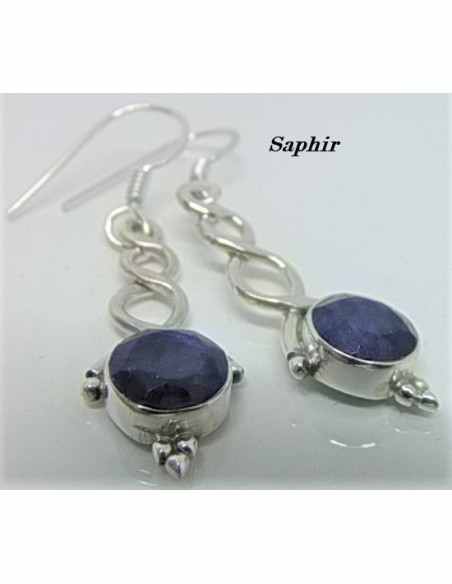 Boucles d'oreilles pierres montees en argent