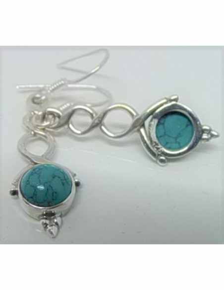 Boucles d'oreilles pierres montees en argent
