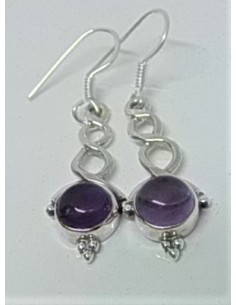 Boucles d'oreilles amethystes montees en argent 2