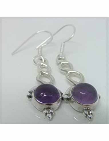 Boucles d'oreilles amethystes montees en argent