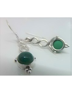 Boucles d'oreilles jades montees en argent 2