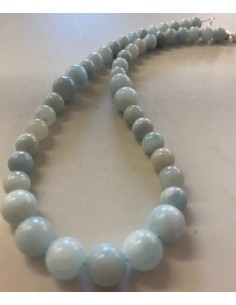 Collier Aigue marine 8 et 10mm 2