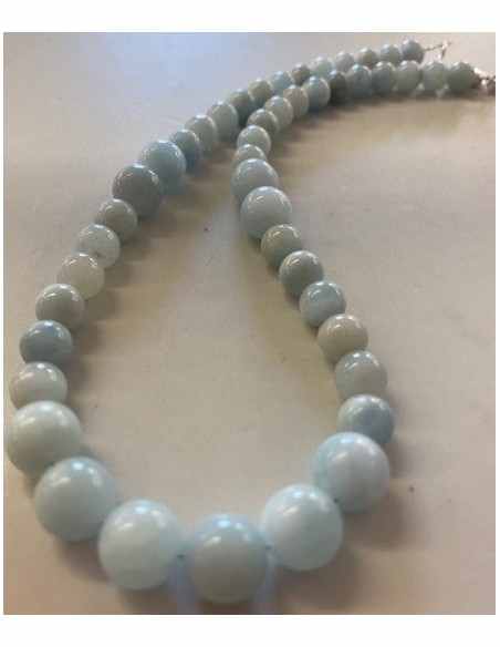 Collier Aigue marine 8 et 10mm
