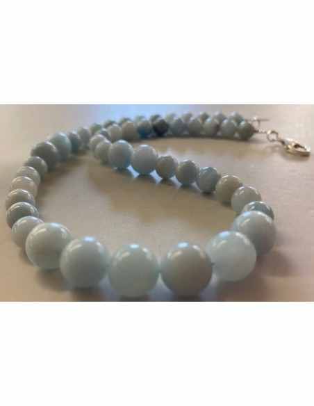 Collier Aigue marine 8 et 10mm