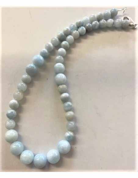 Collier Aigue marine 8 et 10mm