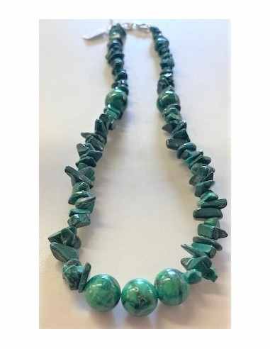 Collier Malachite 10mm et baroque