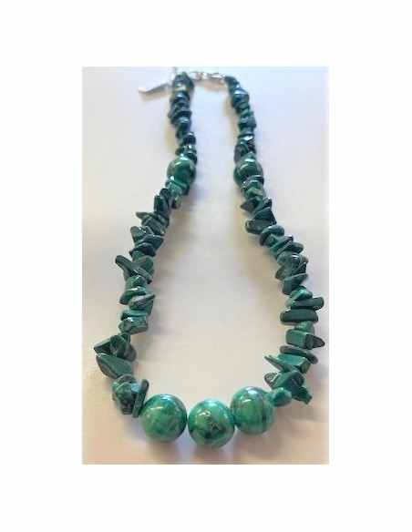 Collier Malachite 10mm et baroque