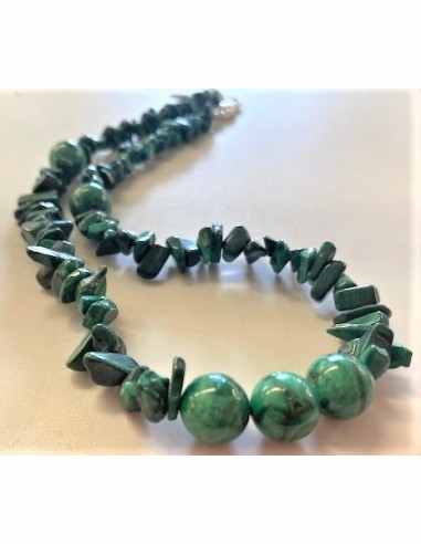 Collier Malachite 10mm et baroque
