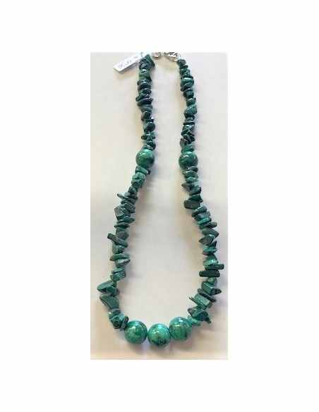 Collier Malachite 10mm et baroque