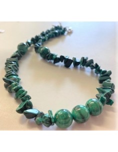 Collier Malachite 10mm et baroque